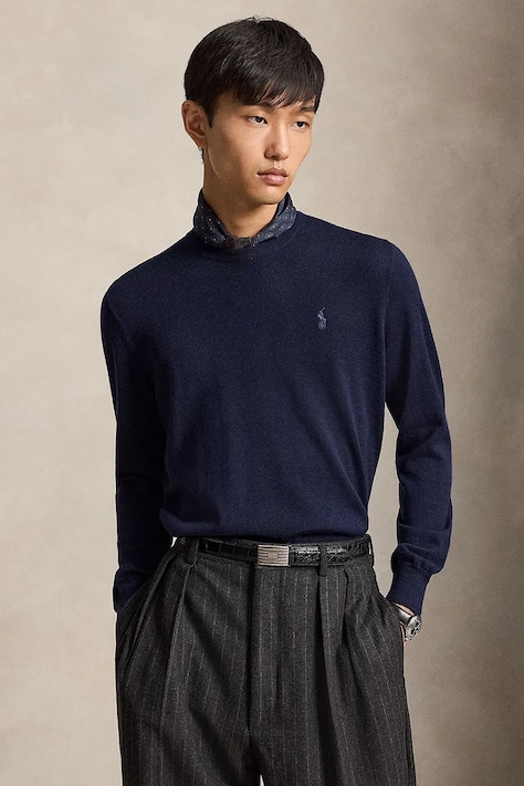 Polo Ralph Lauren sweter męski wełniany granatowy 710954589