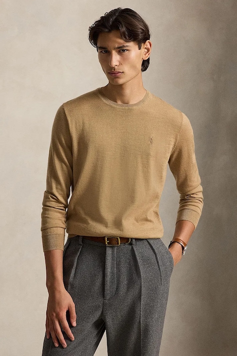 Polo Ralph Lauren sweter męski wełniany brązowy 710954589