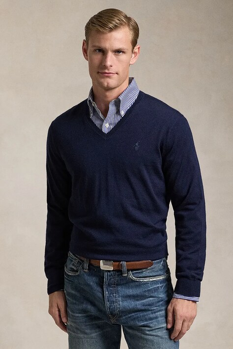 Polo Ralph Lauren sweter męski wełniany granatowy 710941105