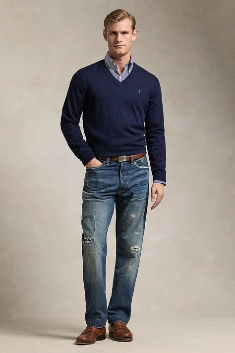 Polo Ralph Lauren светр чоловічий вовняний — AW26-SWMZN6, темно-синій — фото 3