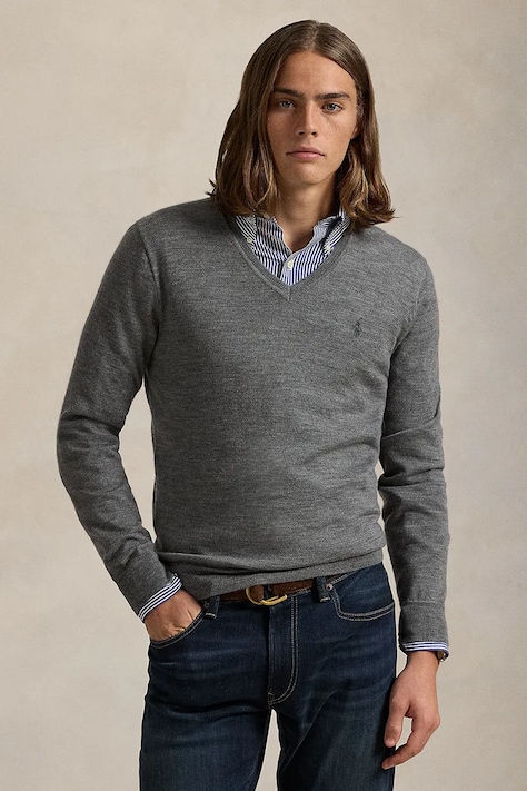 Polo Ralph Lauren sweter męski wełniany szary 710941105