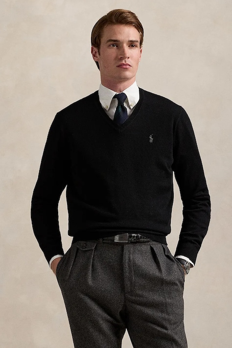 Polo Ralph Lauren sweter męski wełniany czarny 710941105