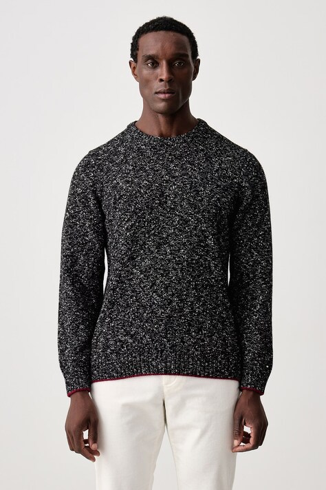 Tommy Hilfiger Sweter męski z wełną czarny MW0MW44708