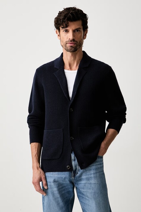 Tommy Hilfiger kardigan męski z wełną granatowy MW0MW44717