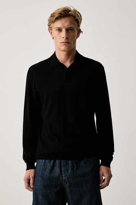 Armani Exchange Sveter pánsky s prímesou vlny čierny XM003569 AF28778