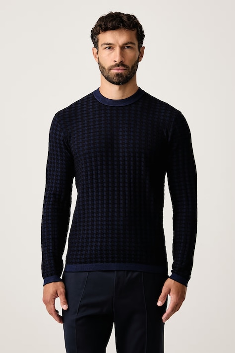 Armani Exchange Pulover za muškarce s viskozom mornarsko plavi XM003012 AF26379