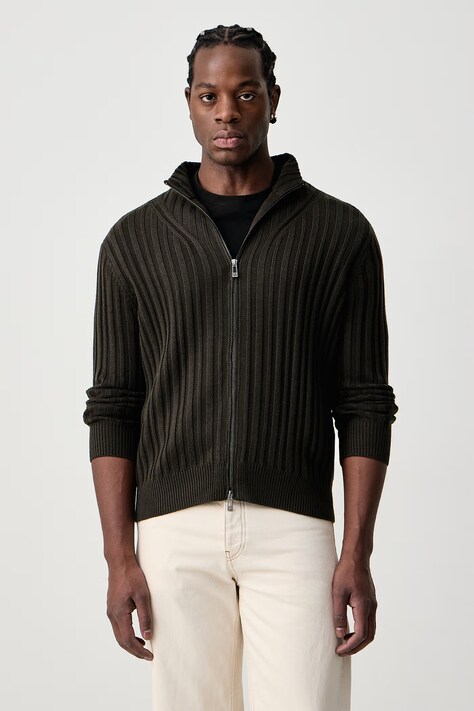 Armani Exchange Sweter rozpinany męski z dodatkiem wełny zielony XM002998 AF14008