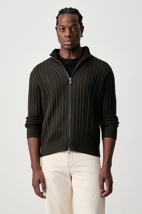 Armani Exchange Sweter rozpinany męski z dodatkiem wełny zielony XM002998 AF14008