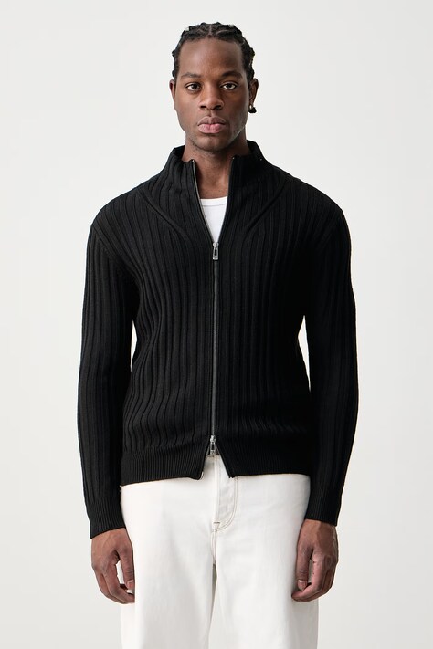 Armani Exchange Свитер на застежке мужской с добавлением шерсти чёрный XM002998 AF14008
