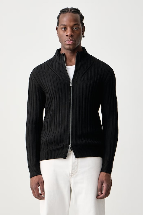 Armani Exchange Свитер на застежке мужской с добавлением шерсти чёрный XM002998 AF14008
