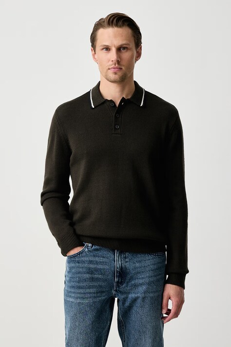 Armani Exchange Sweter męski z wełną zielony XM002996 AF13776