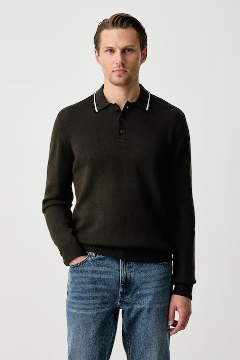 Armani Exchange Sweter męski z wełną zielony XM002996 AF13776