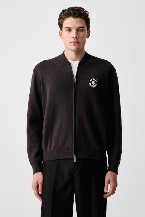 Armani Exchange Kardigan męski z dodatkiem wełny czarny XM002864 AF14007