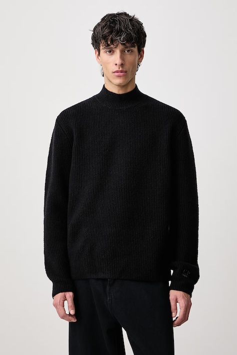 C.P. Company Sweter męski z wełną czarny 21CMKN248A110784A