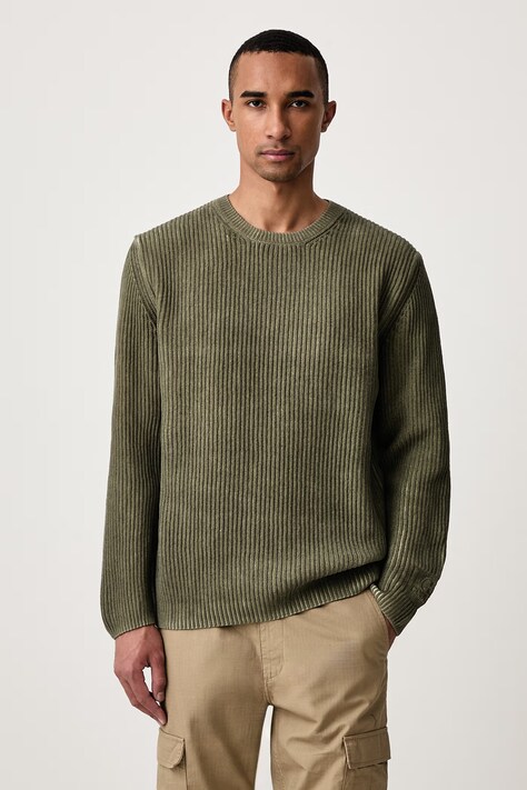 C.P. Company Sweter męski bawełniany zielony 21CMKN220A110790S