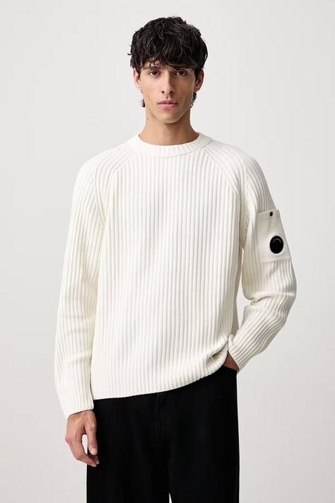 C.P. Company Sweter męski bawełniany beżowy 21CMKN049A005558G