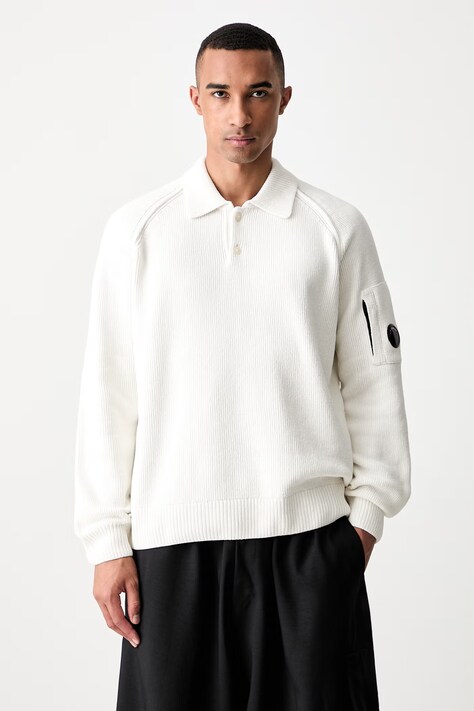 C.P. Company sweter bawełniany męski beżowy 21CMKN198A005558G