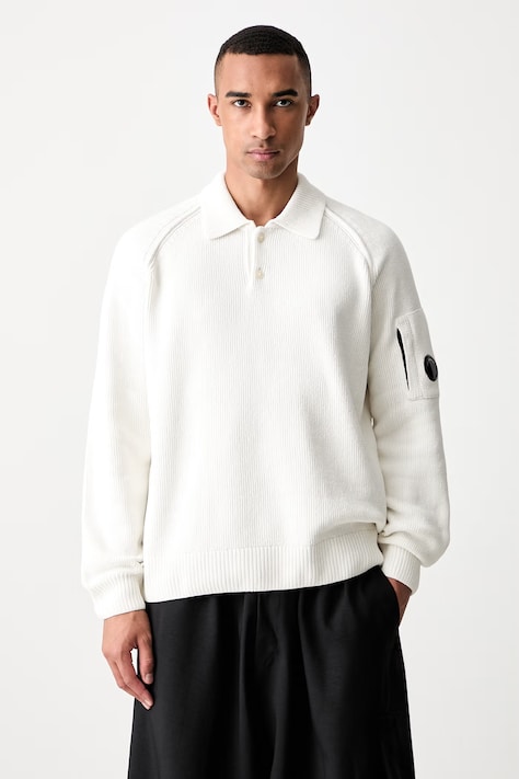 C.P. Company sweter bawełniany męski beżowy 21CMKN198A005558G