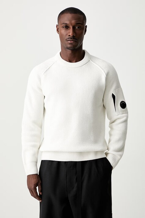 C.P. Company sweter bawełniany męski beżowy 21CMKN196A005558G