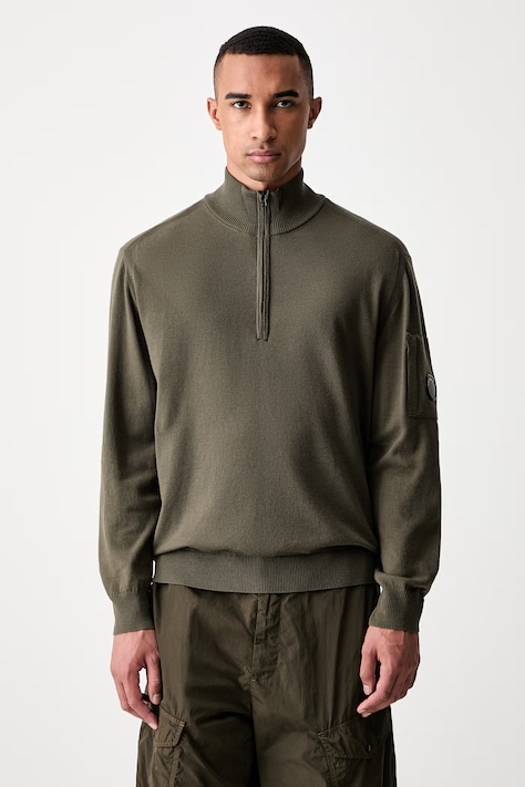 C.P. Company sweter z wełną męski zielony 21CMKN070A005528A