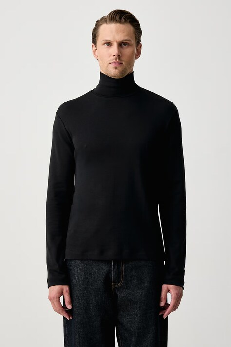 Sisley Longsleeve męski bawełniany czarny 35P2S200G