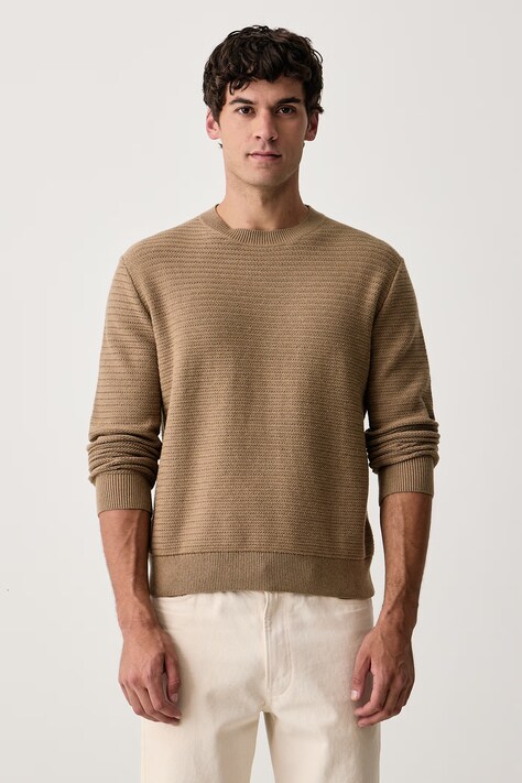 Sisley Sweter męski z wełną beżowy 1B3TS105H