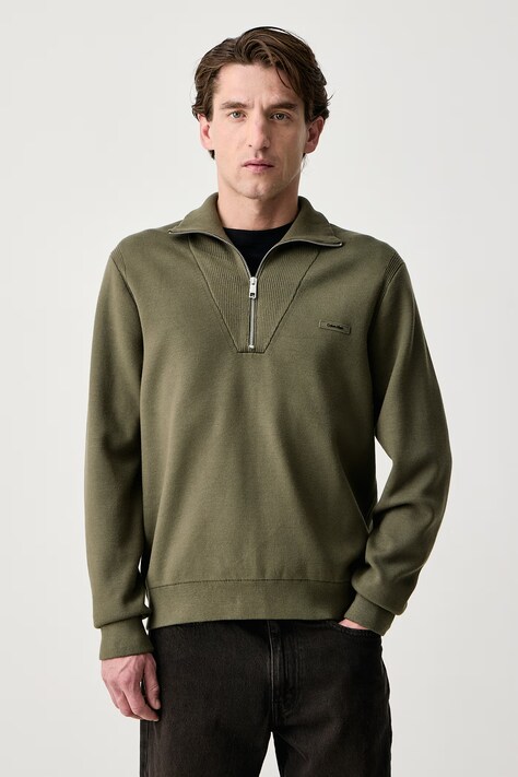 Calvin Klein Svetr pánský s viskózou zelený LV04LH329G