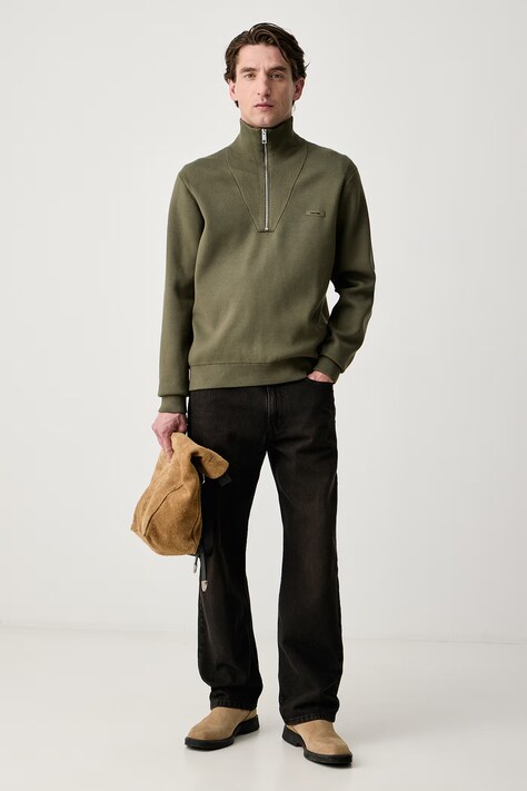 Calvin Klein Sweter męski z wiskozą zielony LV04LH329G