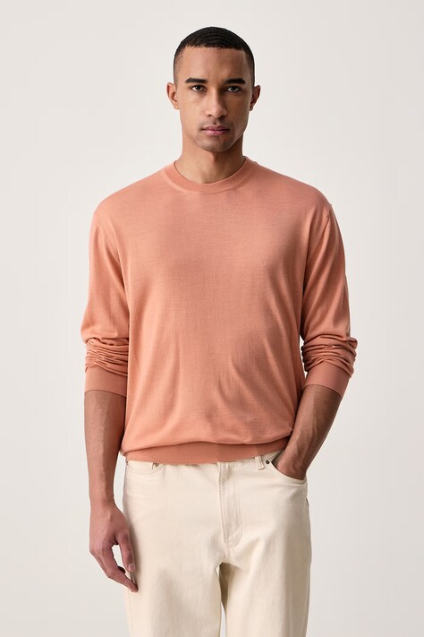 Paul&Shark Sweter męski wełniany pomarańczowy 99311034