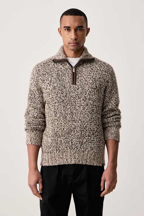 Paul&Shark Sweter męski z wełną beżowy 15311183
