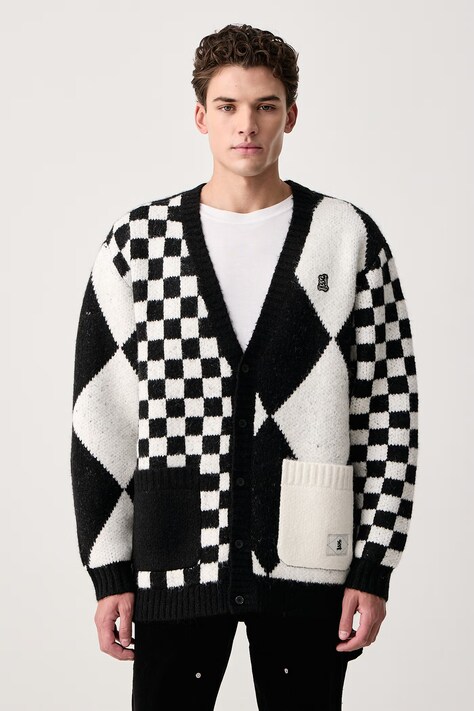 Vans Kardigán pánsky s prímesou vlny x PRINGLE čierny VN00127M1KP1