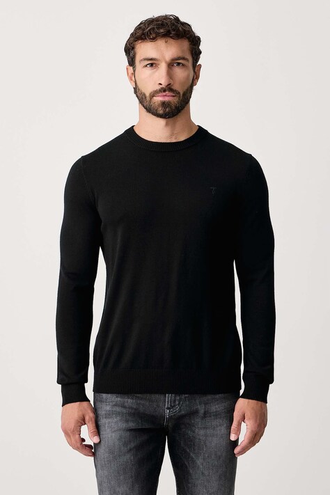 Trussardi Sweter męski wełniany czarny M1508000210N