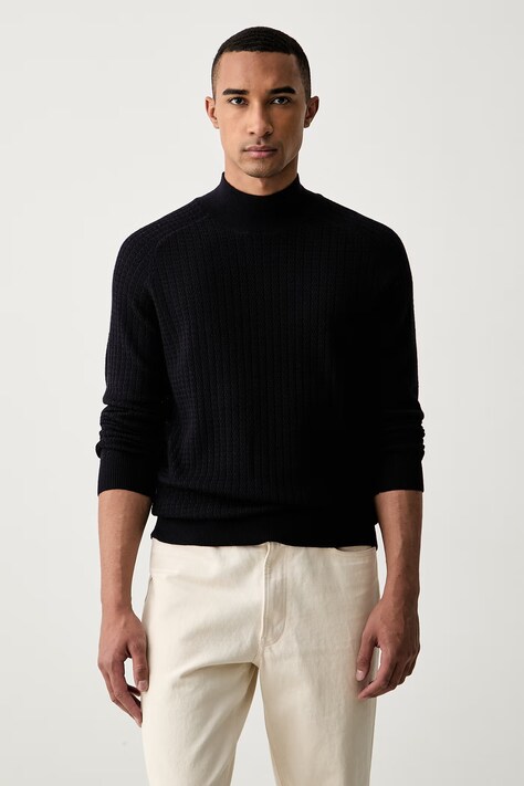 Trussardi półgolf męski wełniany granatowy M0158000113N
