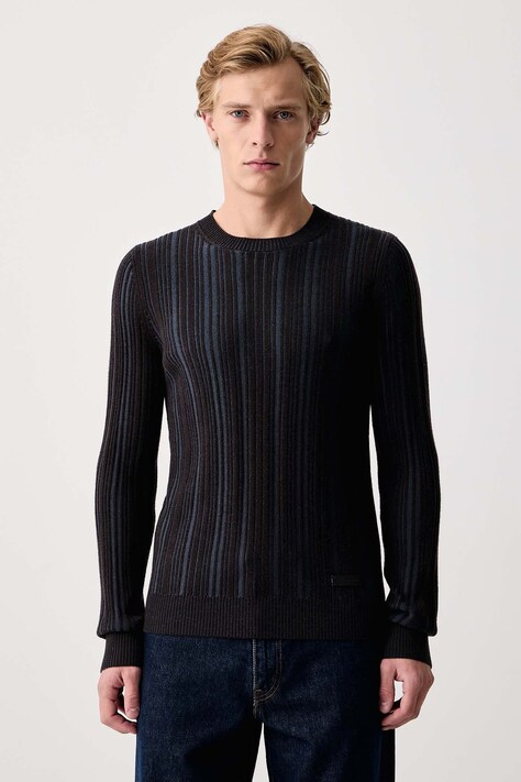 Trussardi Sweter męski wełniany granatowy M0098000107N