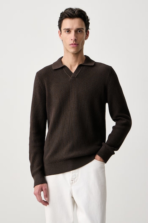 Joop! Sweter męski bawełniany brązowy 30104708
