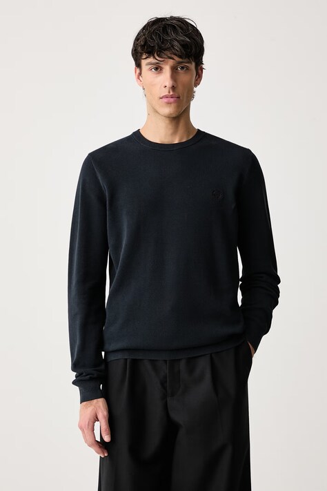 Fred Perry Sweter męski bawełniany granatowy K1309