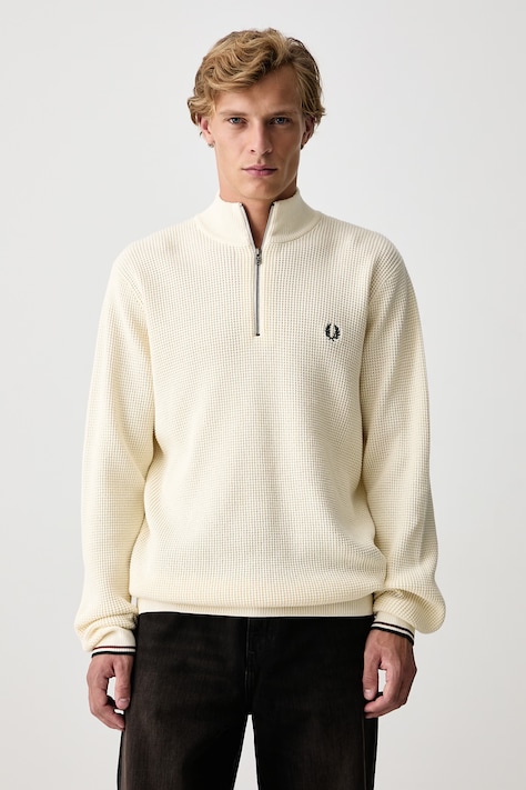 Fred Perry Sweter męski bawełniany beżowy K8557