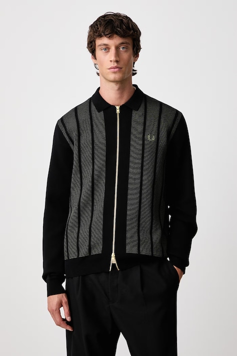 Fred Perry Kardigan męski bawełniany czarny K3341