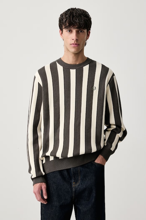 Fred Perry Sweter męski bawełniany zielony K3318