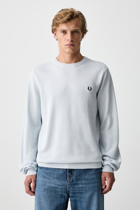 Fred Perry Sweter męski bawełniany niebieski K1309