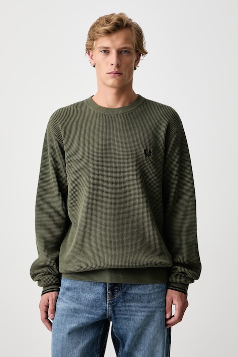 Fred Perry Sweter męski bawełniany zielony K6507
