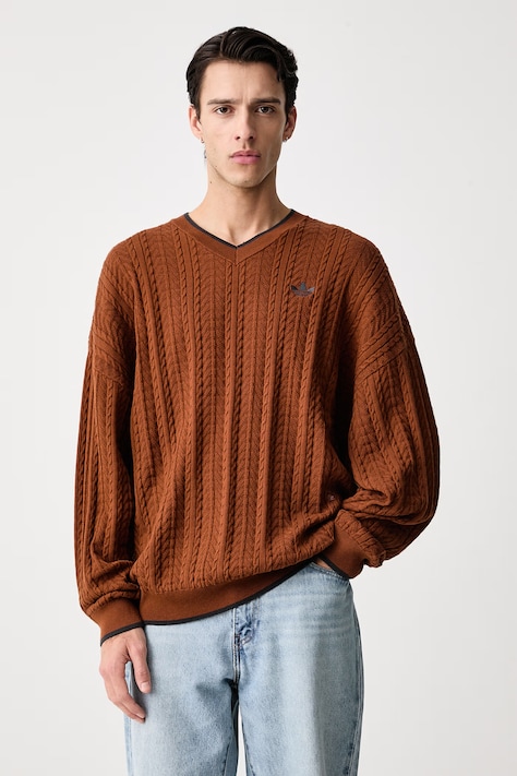 adidas Originals Свитер для мужчин с хлопком Cable Knit оранжевый KR6506