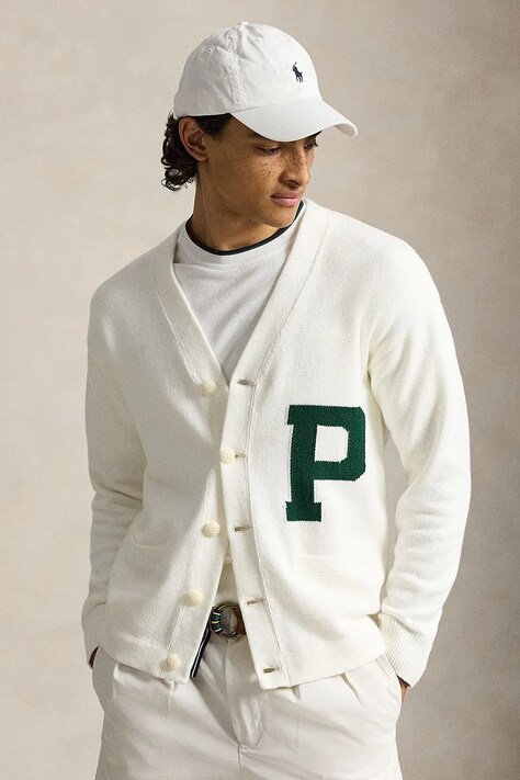 Polo Ralph Lauren kardigan bawełniany męski beżowy 710B17550001