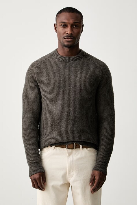 Marc O'Polo Sweter męski z wełną brązowy 5000012031