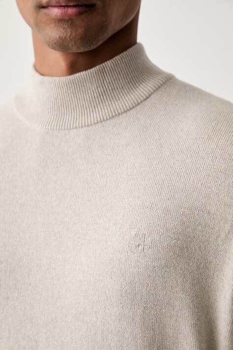 Marc O'Polo светр чоловічий з додаванням вовни — AW26-SWMZU1, бежевий — фото 5