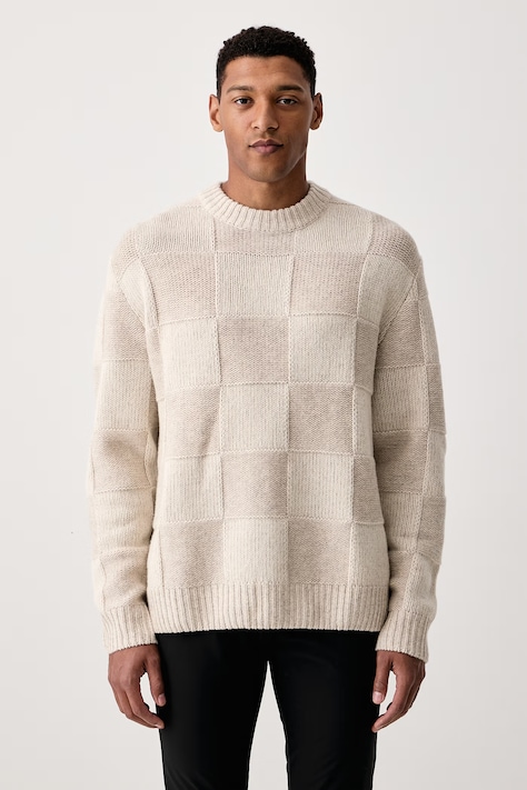 Les Deux Sweter męski wełniany beżowy 1001357