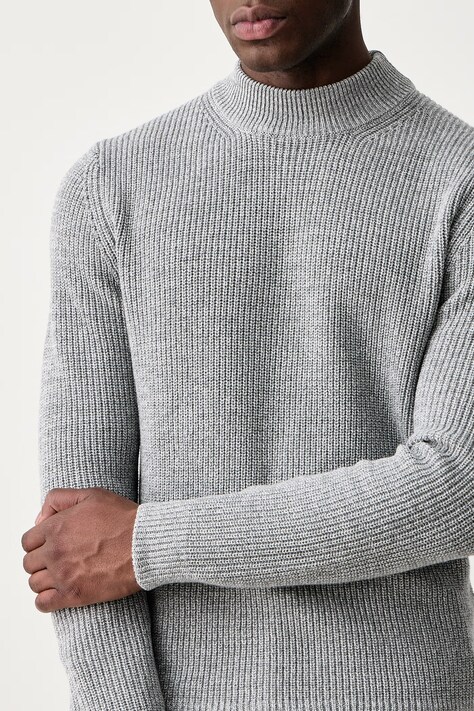 Joop! Sweter męski z dodatkiem wełny szary 30104686