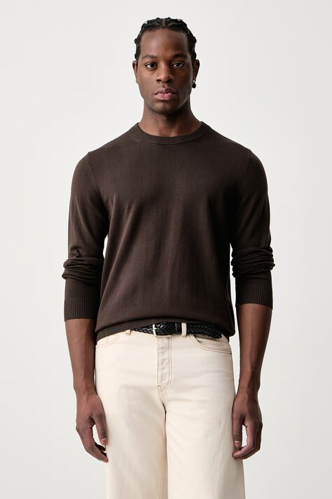 Joop! Sweter męski bawełniany brązowy 30047482