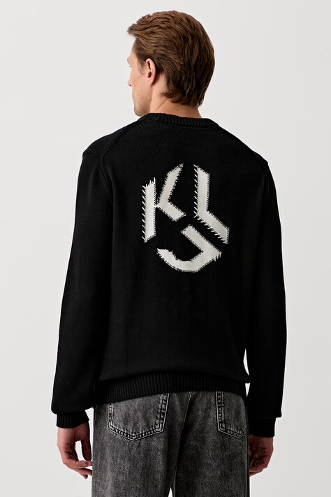 Karl Lagerfeld Jeans sweter męski bawełniany czarny B3M18004