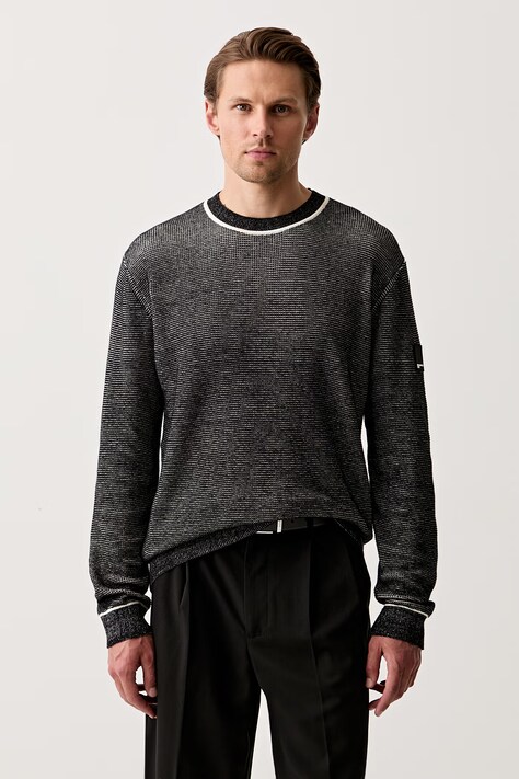 Karl Lagerfeld Jeans sweter męski bawełniany czarny B3M18002